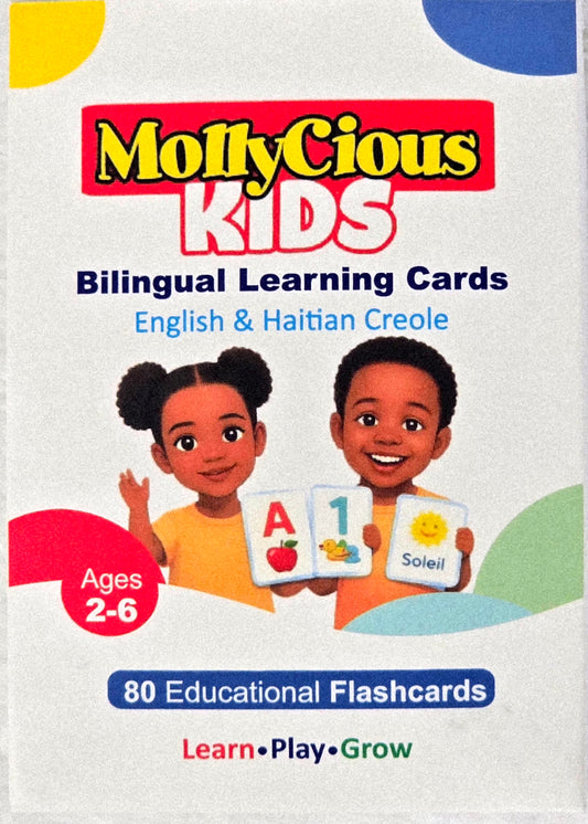 MollyCious Kids - English & Haitian Creole Learning Flashcards
